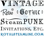 Royal Steamline Gothic/Retro/Steampunk/Vintage Wedding Invites