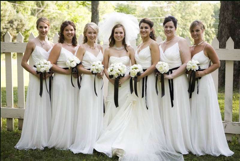 wedding dresses for bridesmaids on And The Bridesmaids Wore White    Wedding    Rock N Roll Bride