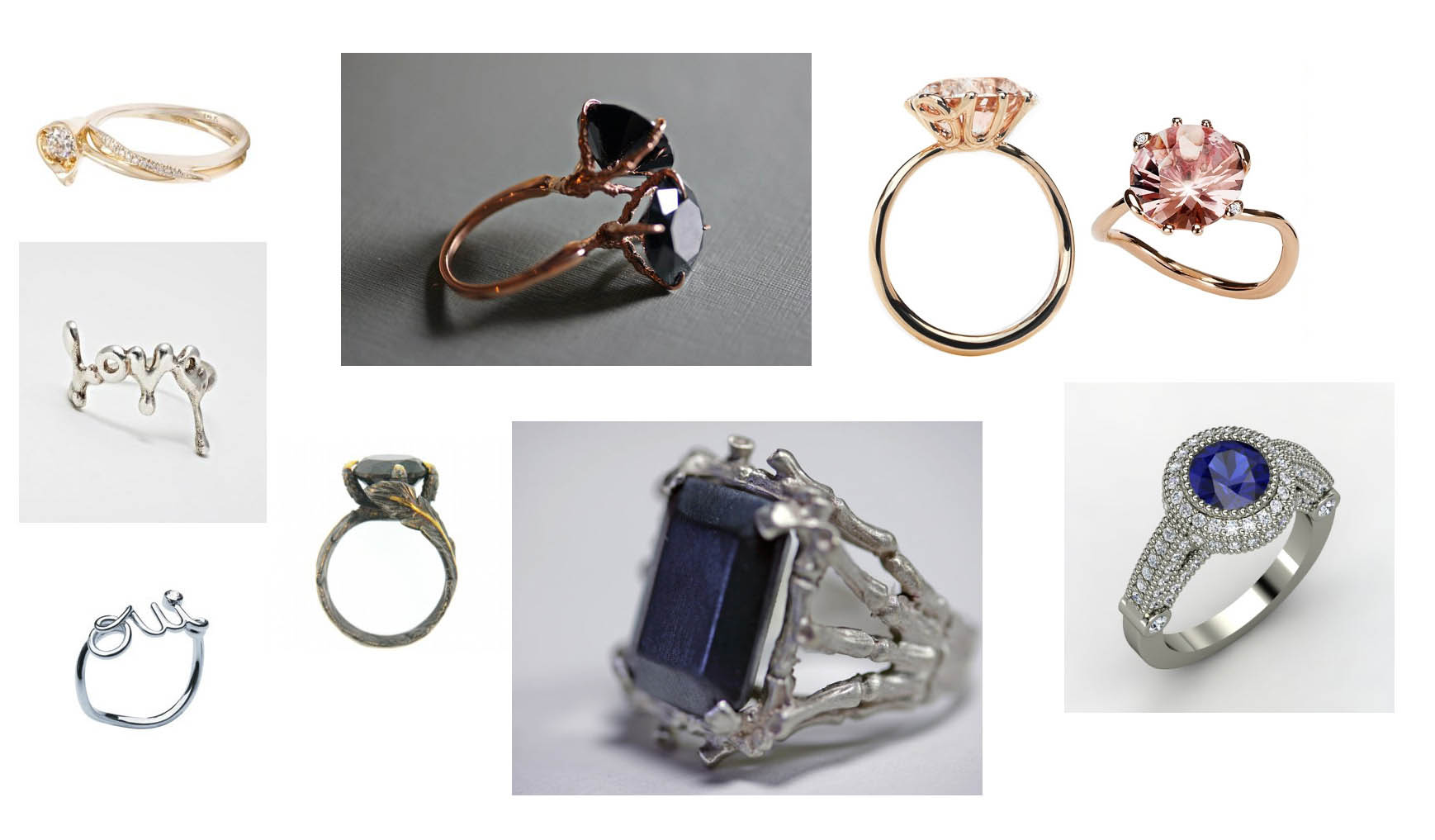 unique and rock n roll engagement rings