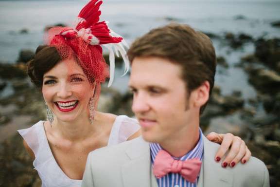 bride with a bird on her head