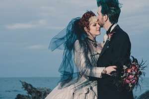 Victorian Goth Wedding on a Deserted Beach: Katie & Eric