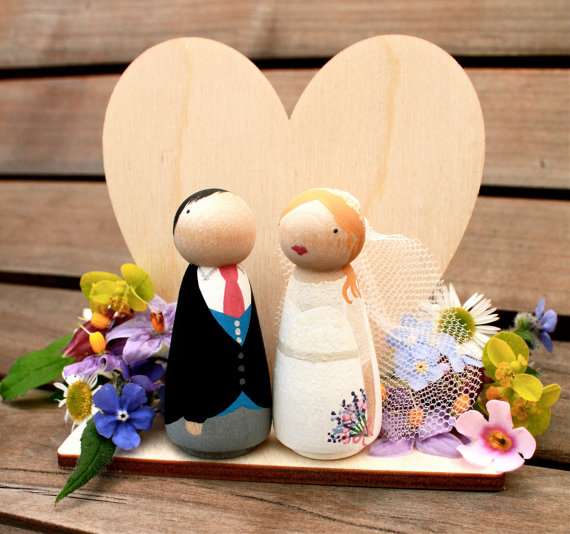 Heart Stand for your Custom Wooden Bride and Groom Wedding Couple Cake Topper