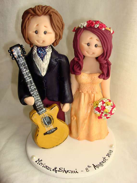 Personalised bride and groom wedding cake topper-
