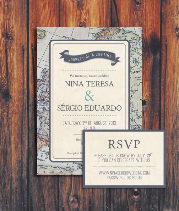 map themed invites