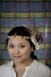 The bride had a DIY head piece as alternative to veil