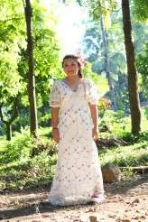 The gown was a gift from one of the principal sponsors but designed by John Abul