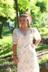 The head dress was a DIY project of the bride