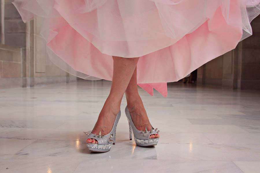 bridal shoes for punk wedding dresses