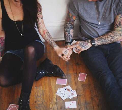 playing cards & tattooed engagement2
