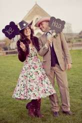 Vivien of Holloway Wedding Dress Village Hall Wedding Cowboy Boots Nicki Feltham Photography (375)