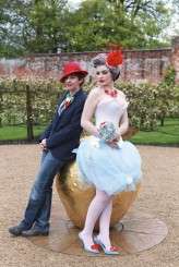 Burlesque Inspired Vintage Tea Shot of Red Pretty LittleTrio-Adam Capper 32