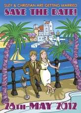 st ives beach wedding invite