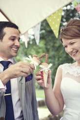 Festival themed wedding at Ridge Farm, Sussex. Photo by Emma Lucy Photography.