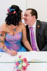 Rock and Roll Bride Candy Coloured tattooed rocker bride Tux and Tales Photography_3948