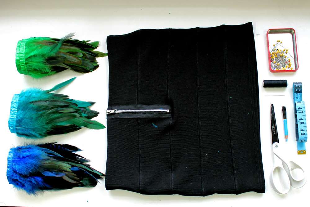 Feather skirt diy top