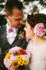 Abby & Liam Village Hall Colourful Wedding – Miki Photography-174