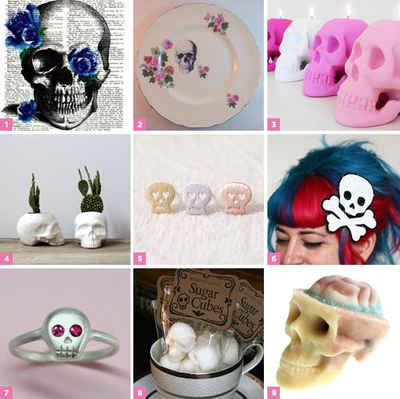 etsy christmas rocknrollbride skulls