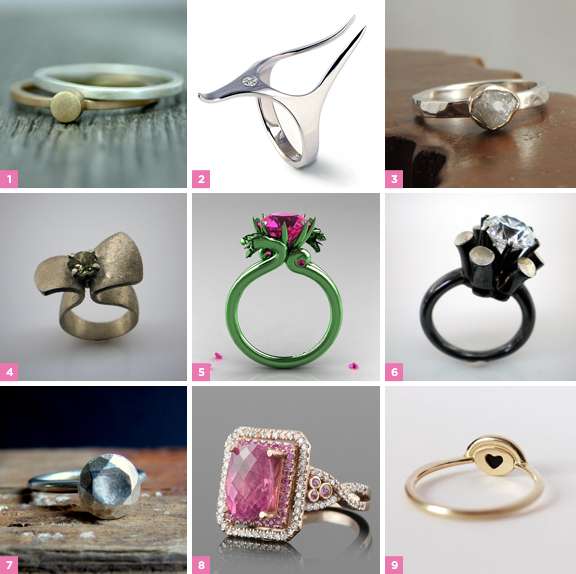 alternative wedding rings etsy