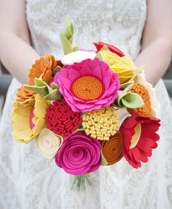 bright felt bouquet