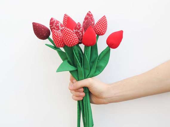 fabric tulips