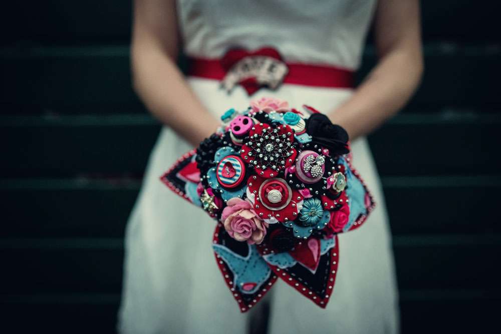 felt and button bouquet