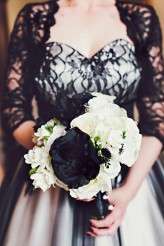 pink haired bride rocker wedding black wedding dress11