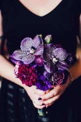 pink haired bride rocker wedding black wedding dress12