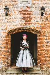 pink haired bride rocker wedding black wedding dress15