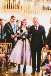 pink haired bride rocker wedding black wedding dress18