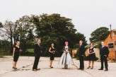 pink haired bride rocker wedding black wedding dress38