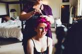 pink haired bride rocker wedding black wedding dress6
