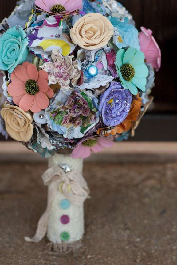 spray painted pastel vintage brooch bouquet