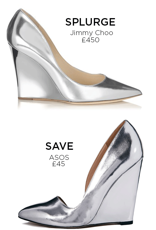 asos silver wedges