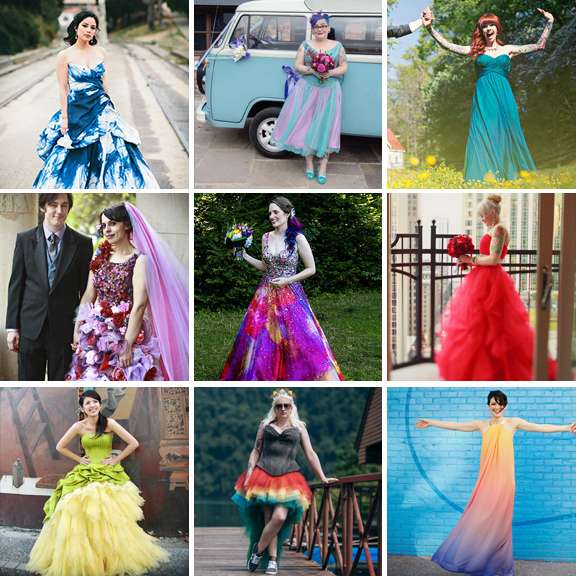 coloured bridal dresses