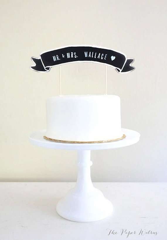 Chalkboard Wedding Cake Topper