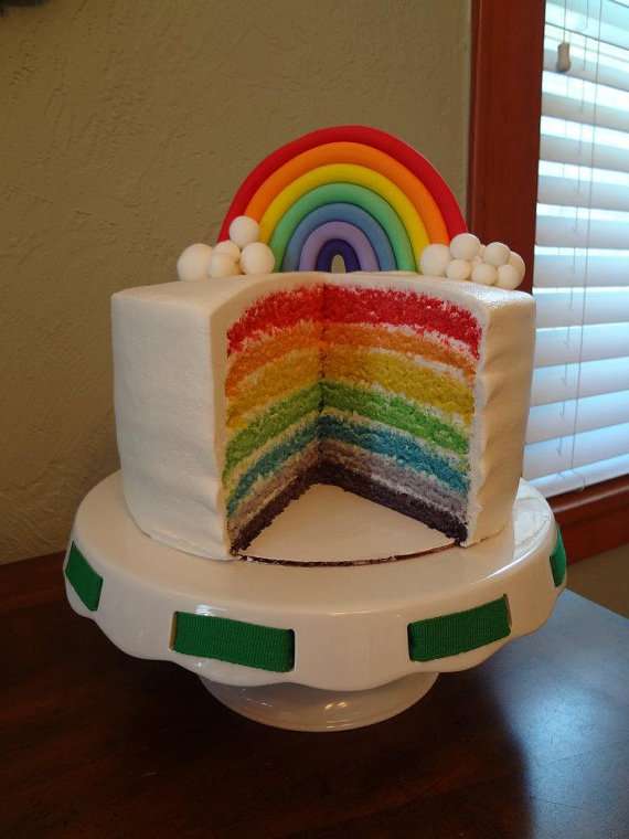 rainbow cake topper