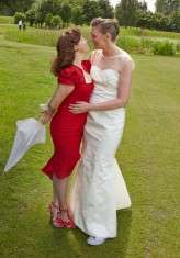 red and white reto lesbian wedding12