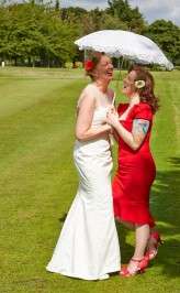 red and white reto lesbian wedding14
