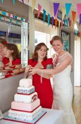 red and white reto lesbian wedding26