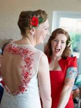 red and white reto lesbian wedding8