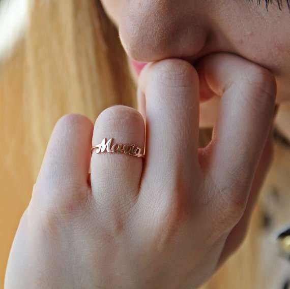 personalised name ring