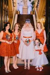 retro rockabilly wedding blue hair bride 15