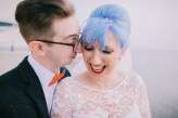 retro rockabilly wedding blue hair bride 42