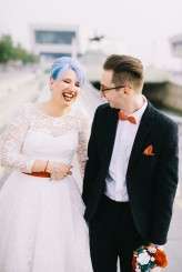 retro rockabilly wedding blue hair bride 44