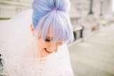 retro rockabilly wedding blue hair bride 47