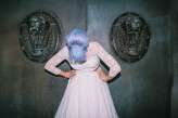 retro rockabilly wedding blue hair bride 56