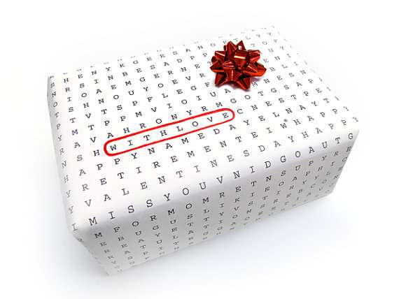 wordsearch wrapping paper