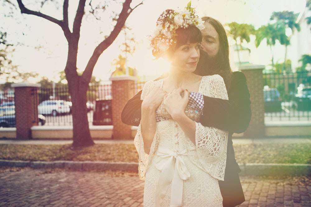 1970s backyard wedding