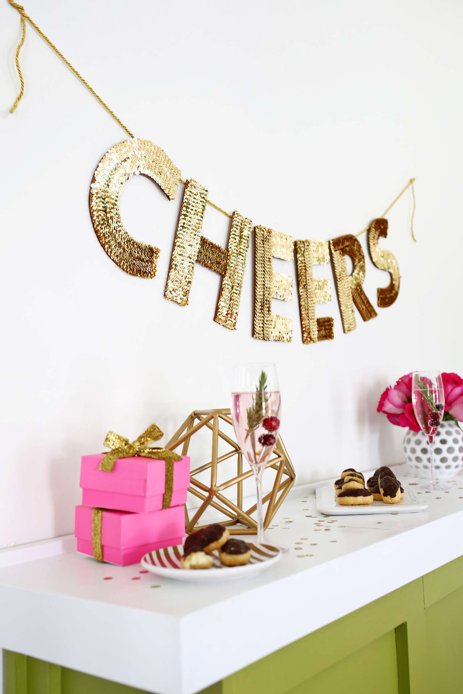 sequin letter garland