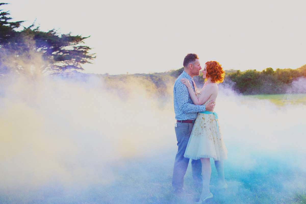 smoke bomb wedding camera hannah